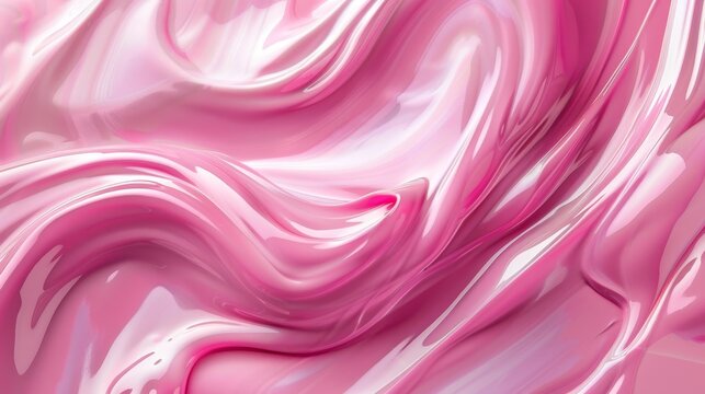 Luxurious pink texture swirls as a backdrop for cosmetic elegance, abstract art strokes simulating the grace of beauty products