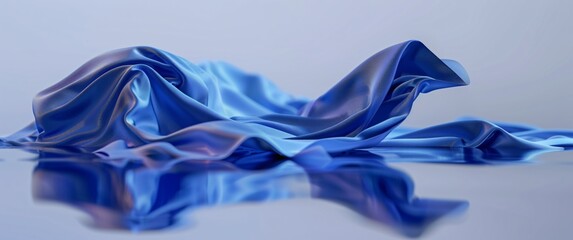 Fashionable Fabric Blue Silk Scarf in the Spotlight Generative AI - obrazy, fototapety, plakaty
