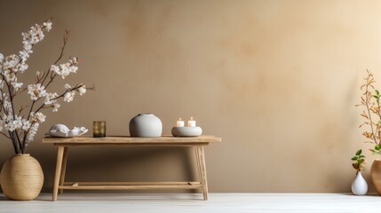 Minimalism in interior design. natural materials from the east for a serene and organic ambiance
