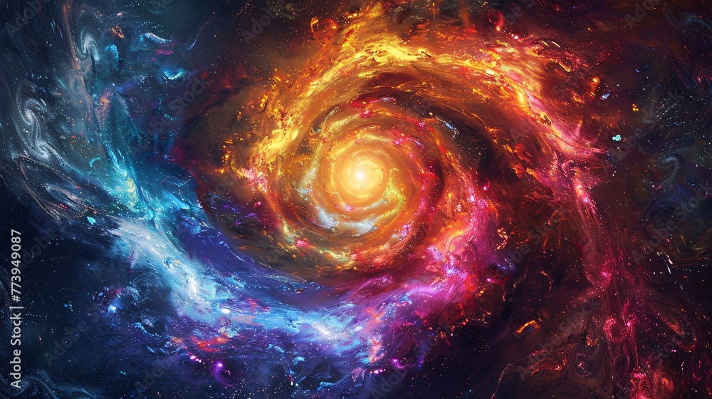 Poster galaxy glow a celestial splash of color generative ai