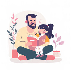 Flat illustrations of Father's Day