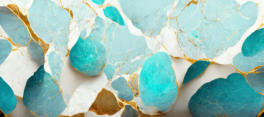 Abstract turquoise marble background	