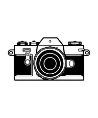Camera Silhouette PNG Files Print for White Background