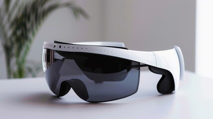 Modern Augmented Reality Glasses on Office Desk