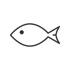Outlines fish icon illustration.
