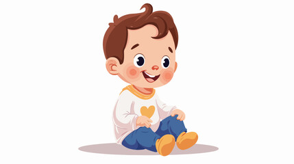 Baby boy cartoon flat vector isolated on white background