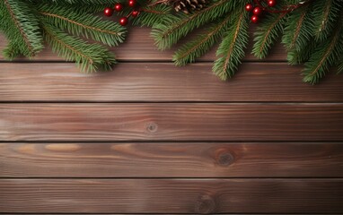Christmas banner with fir branches and place for text