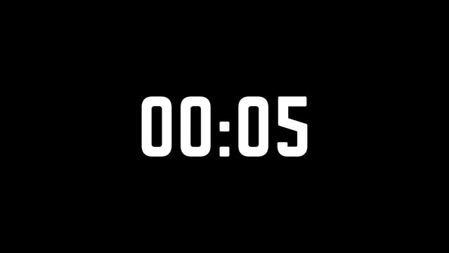 Ten seconds digital countdown timer on a dark background 4k animated video