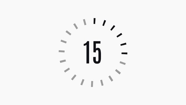 twenty seconds digital countdown timer on a light background 4k animated video