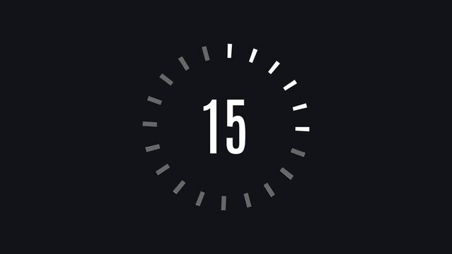 twenty seconds digital countdown timer on a dark background 4k animated video