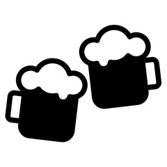 Beer mug with foam icon