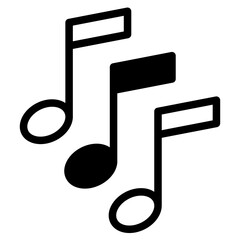 Music notes icon. Musical key signs