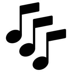 Music notes icon. Musical key signs
