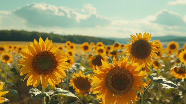 Lifelike Photograph of Sunflowers