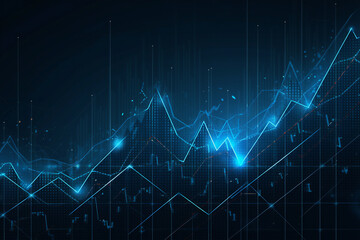 Digital graph showing increased indicators, growth concept - obrazy, fototapety, plakaty