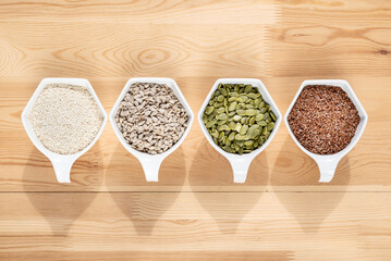 Seed cycling for hormone balance, to balance pre and post menopausal hormones. Flax, pumpkin,...