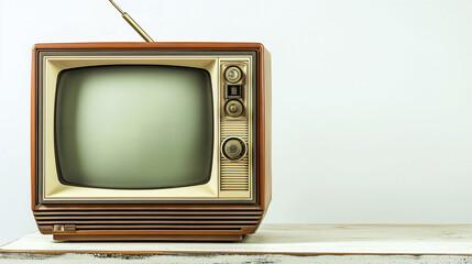Vintage Television with antenna 