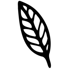 Hand drawn leaves line linear black strock Symbol visual illustration Botanical linear flower set. Abstract creative floral collection, minimalist flowery art for print, tattoo. Vector illustration