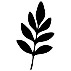 Hand drawn leaves line linear black strock Symbol visual illustration Botanical linear flower set. Abstract creative floral collection, minimalist flowery art for print, tattoo. Vector illustration