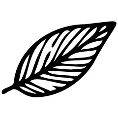 Hand drawn leaves line linear black strock Symbol visual illustration Botanical drawing. Minimal plant logo, meadow greenery, leaf and blooming flower abstract sketch element collection, linear rustic