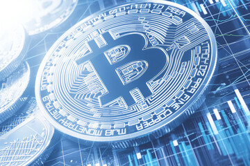 Fototapeta na wymiar Digital money concept, bitcoin and crypto background