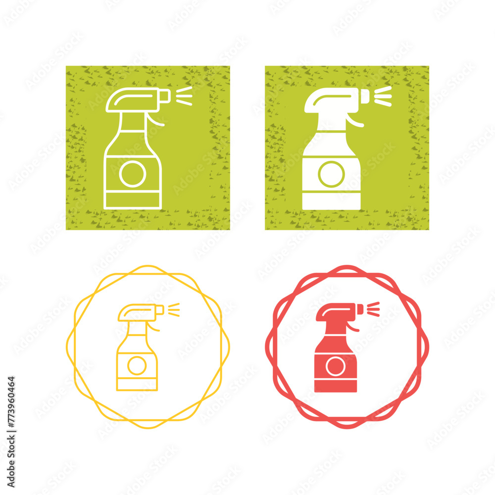 Sticker cleaning spray vector icon