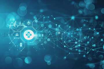 Obraz premium Healthcare, light blue colors, abstract background, abstract modern, abstract technology.
