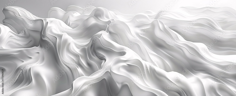 Poster winter waves - a captivating image of a snowy mountain landscape with a gentle, flowing snowy wave p
