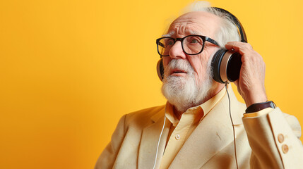 An older man wearing glasses