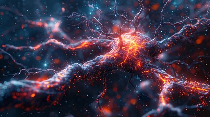 Fototapeta na wymiar Neural Networks Glow in the Dark A Stunning Visualization of the Brain's Structure Generative AI