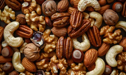 Fotobehang Assorted nuts,  Generative AI  © simba kim