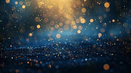 abstract background with Dark blue and gold particle. Christmas Golden light shine particles bokeh on navy blue background. Gold foil texture. Holiday concept.	
 - obrazy, fototapety, plakaty