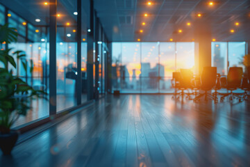 Modern office with business people in the office, blurred and bokeh background.