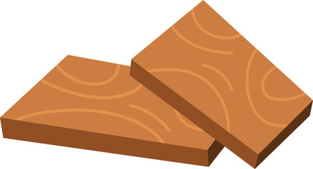 Vector wood board icon. Wood planks illustration isolated on white background. Brown woodpile picture .