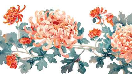 Chrysanthemum vector decorative frame card