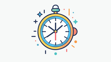 Clock time line icon. linear style sign for mobile  - obrazy, fototapety, plakaty