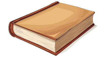 Closed book on white background flat vector