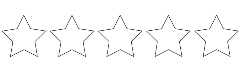 Five stars customer product rating review flat icon for apps and websites