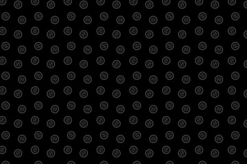 Fototapeta na wymiar Seamless abstract pattern. Dollar . Fantasy ornament. Gray dollar in a black circle on a black background. Flyer design, advertising background, fabric, clothing.