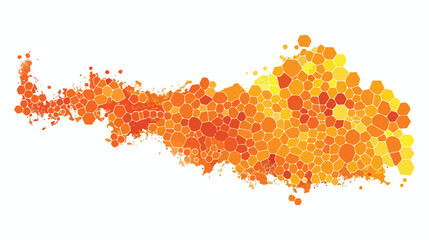 Crimea map. Raster honeycomb territorial plan using br - obrazy, fototapety, plakaty