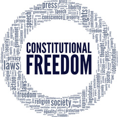 Constitutional Freedom word cloud conceptual design isolated on white background.