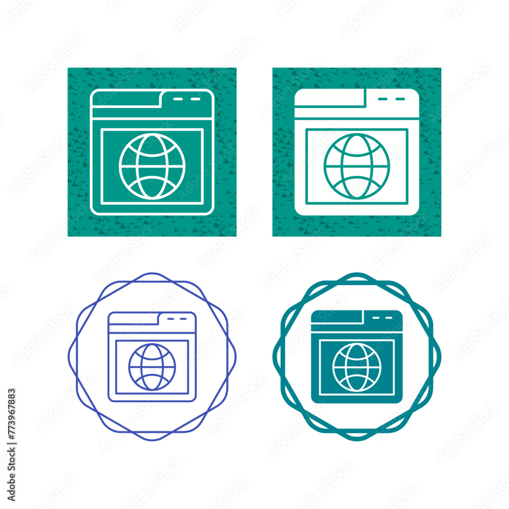 Sticker web browser vector icon