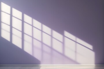 Minimalist Empty Room With Blurred shadow Gentle Lights On Light Purple Wall, Empty Studio Room