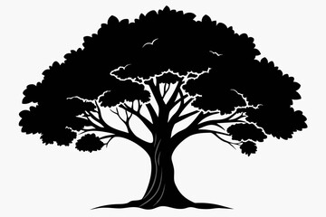  tree
silhouette black vector illustration,