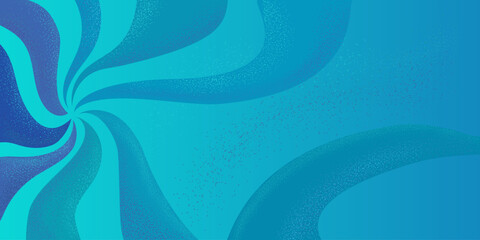 Vector gradient background with swirl spiral rotation. Marine space banner with copy space. Texture editable digital pattern. Green, blue, blue color. Web, social networks, design, business