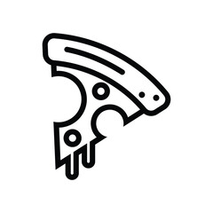 Obraz premium line pizza slice icon vector