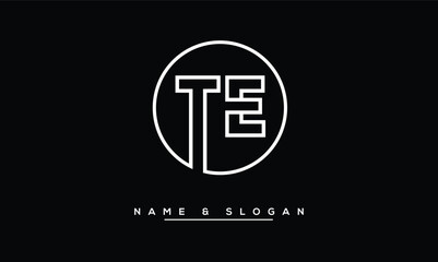 TE, ET, T, E Abstract Letters Logo Monogram - obrazy, fototapety, plakaty