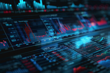Fototapeta premium Financial graphs, analysis data, isolated presentation, studio lighting, minimalist style.Financial graphs, analysis data, isolated presentation, studio lighting, minimalist style.