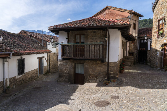 Traditional stone houses in Potes, Cantabria, Spain