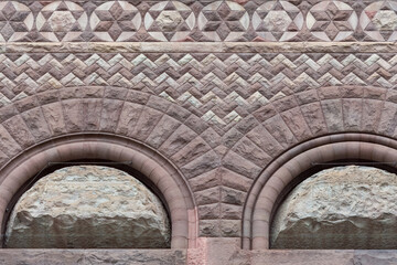 Romanesque Revival Architectural Feature of the Old City Hall Building, Toronto, Canada